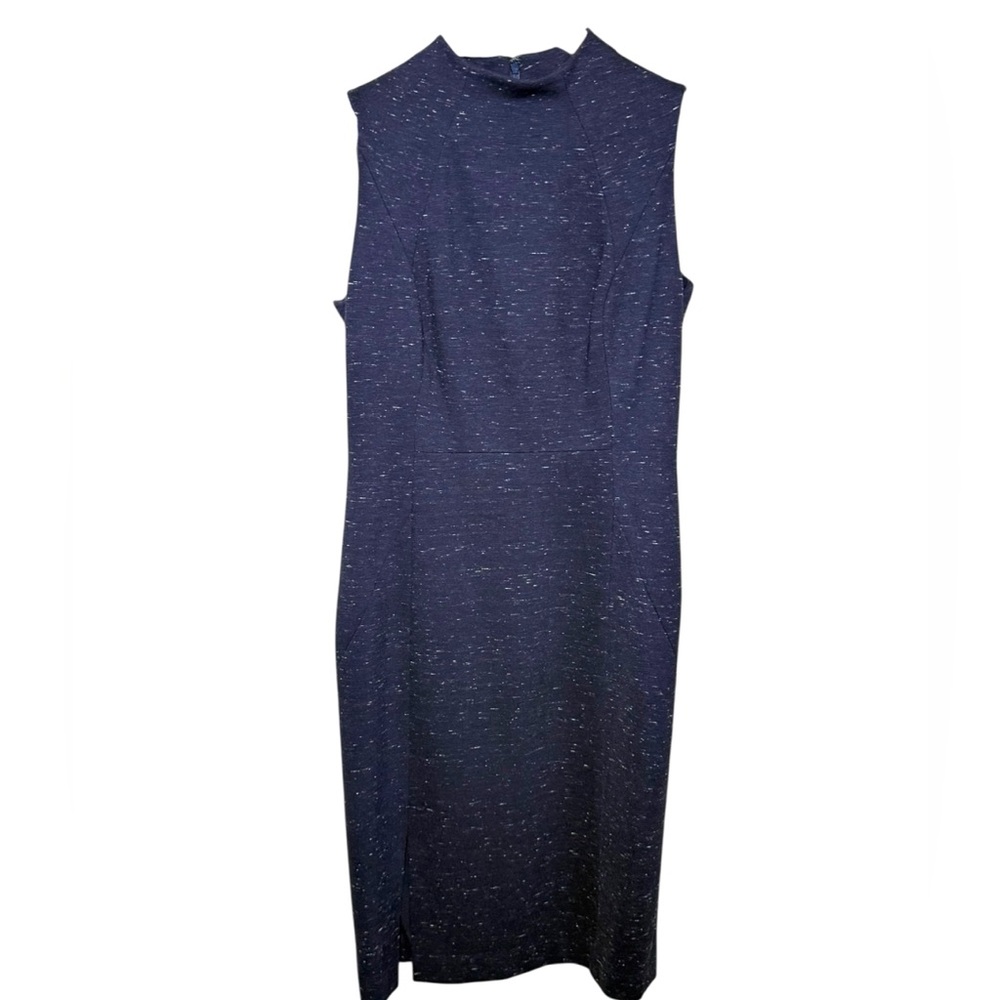 Classiques Entier navy heather sheath dress 8 stretch workwear career office